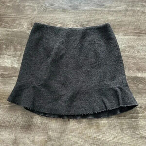 Madewell Size 2 Atelier Skirt Gray Wool Blend High Waist Pleated A Line Flare